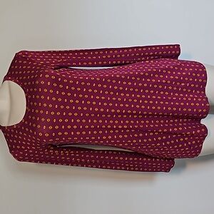 LOGO Lori Goldstein purple printed long sleeve shirt-XS